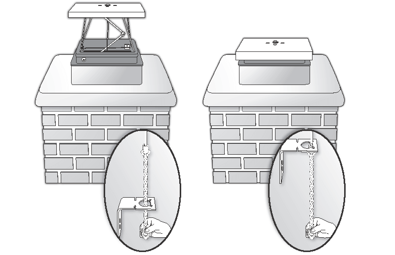 chimney top sealing damper